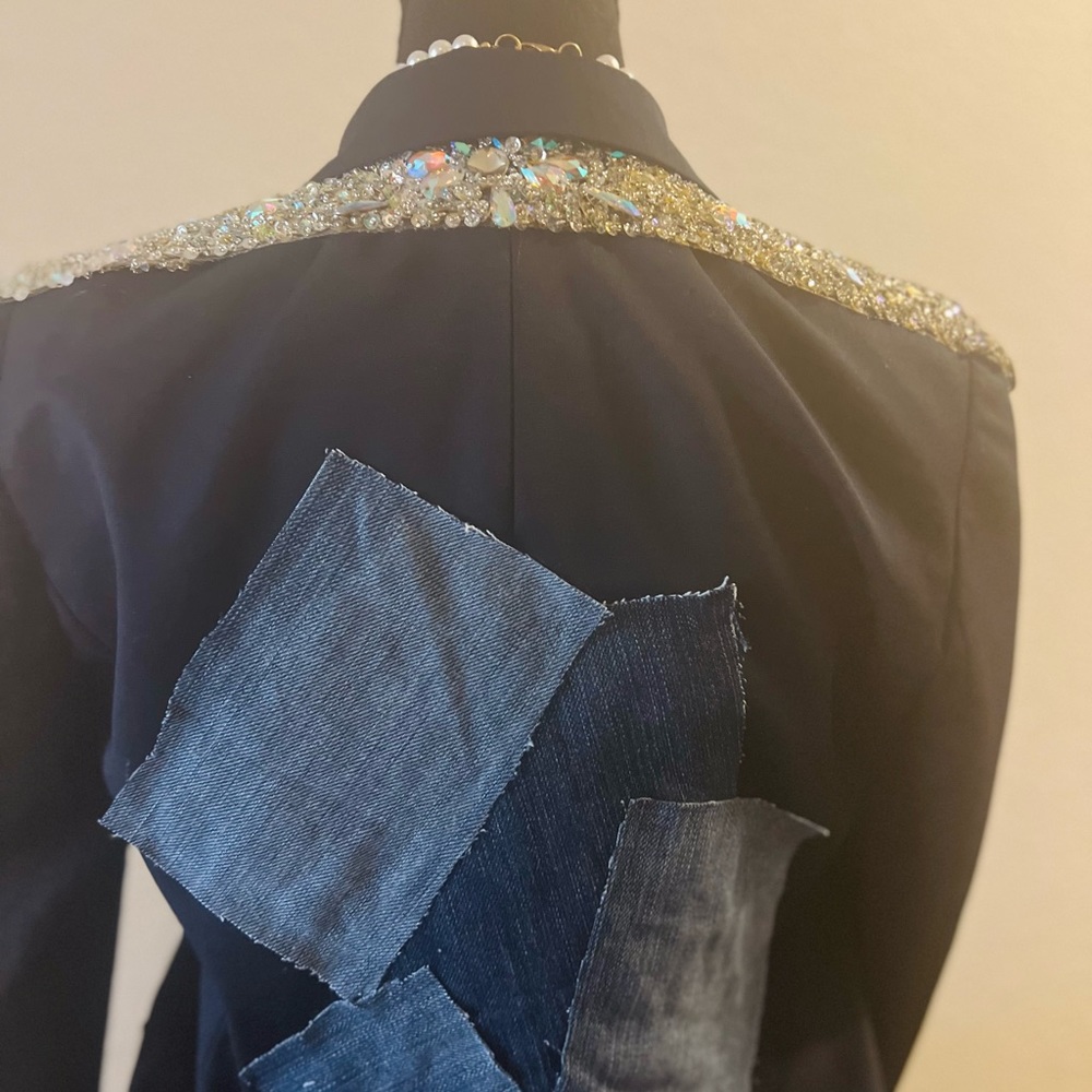 SOLD🚨NEW DROP 🚨 J Crew Navy Blue Blazer Revamp Custom Design - Picture 4 of 7